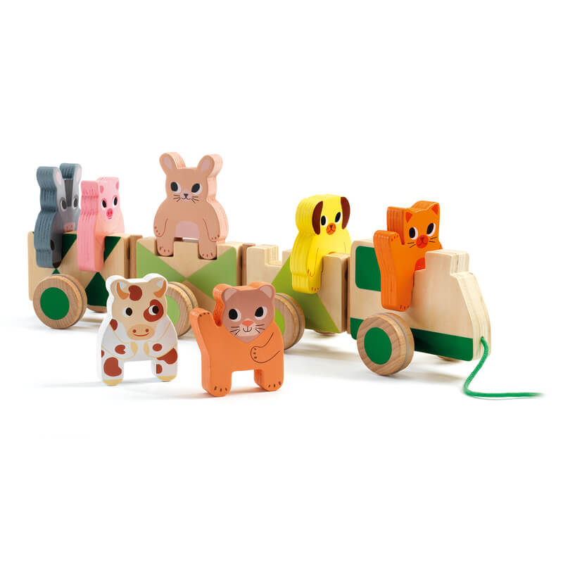 djeco farm train toy
