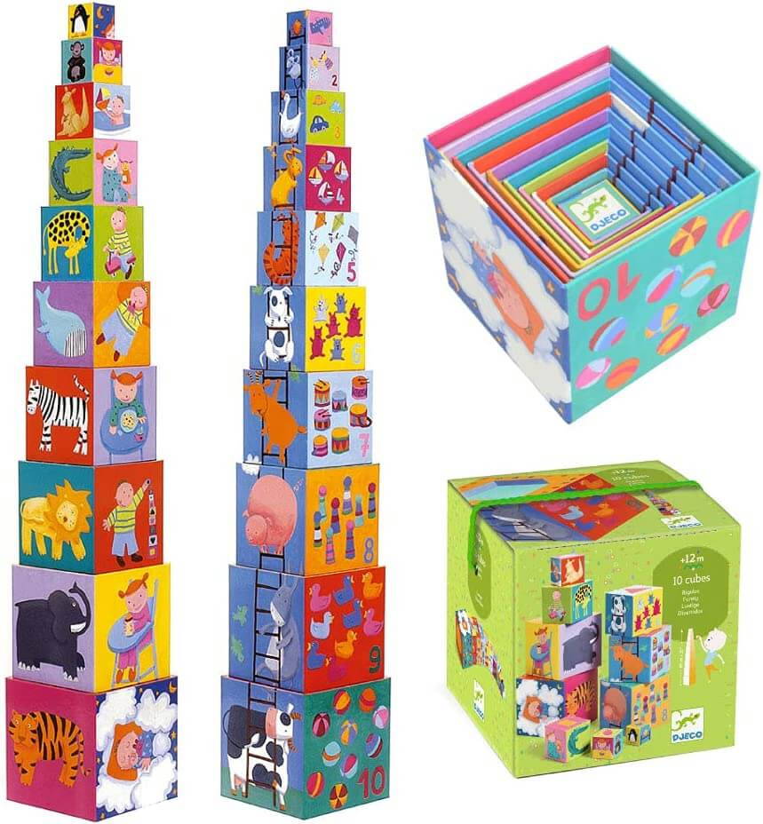 djeco funny animal blocks