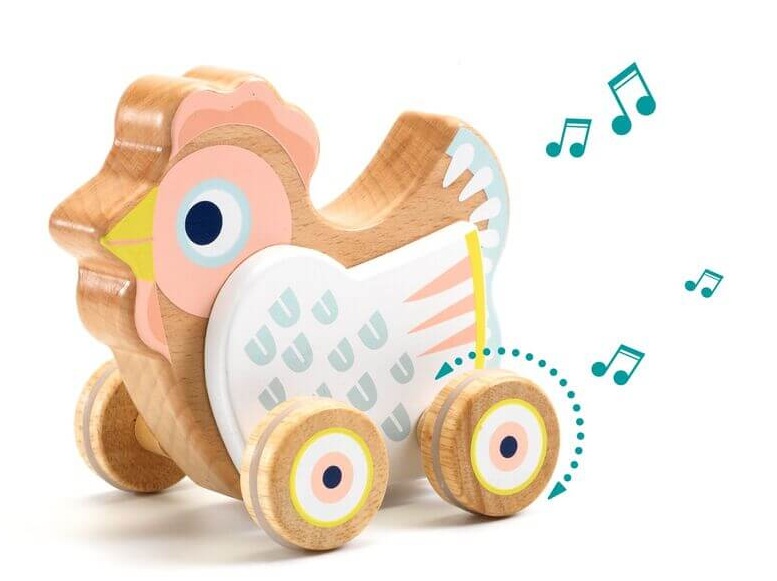 Djeco BabySing Hen on Wheels