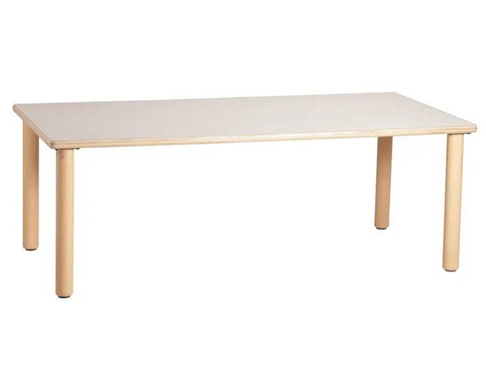 Rectangle white top kids table adjustable sizing
