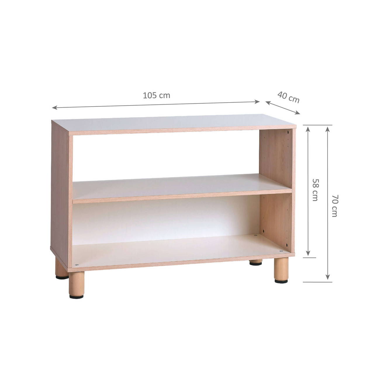 GAM Montessori 2 Tier Partition Shelf measurements