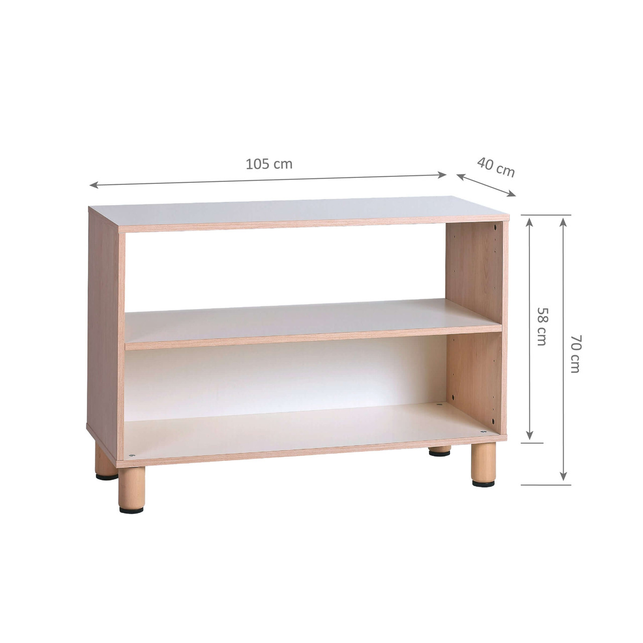 GAM Montessori 2 Tier Partition Shelf measurements