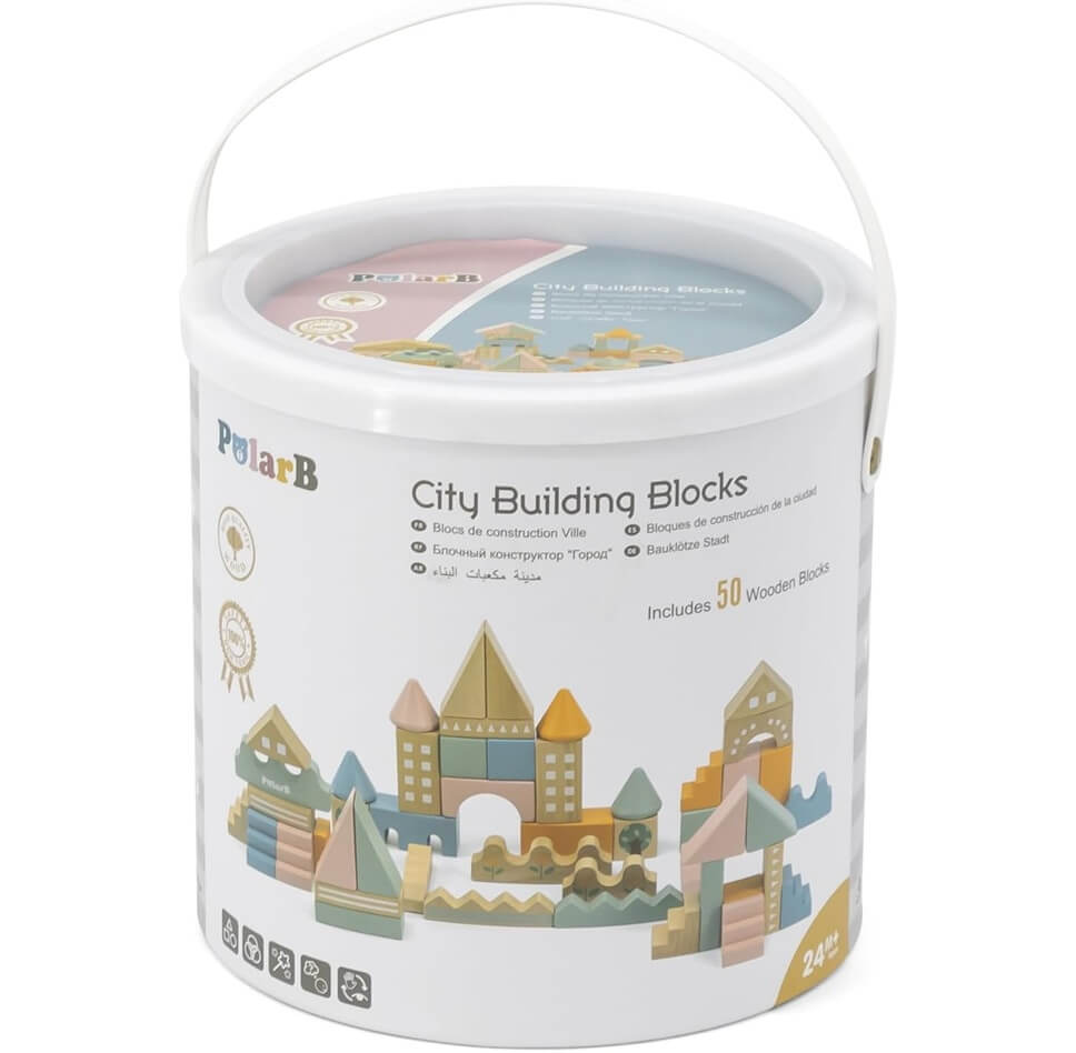 pastel city building blocks tub