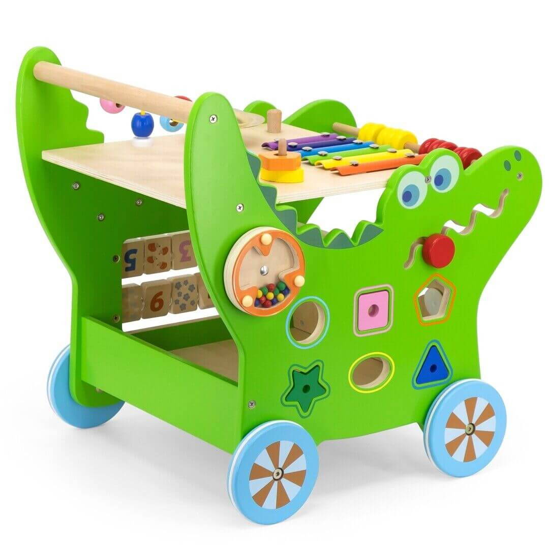 Viga Wooden Activity Walker - Crocodile back side