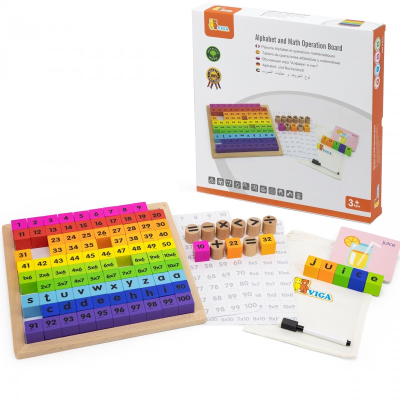 Viga Wooden Alphabet and Math Operation Board 2
