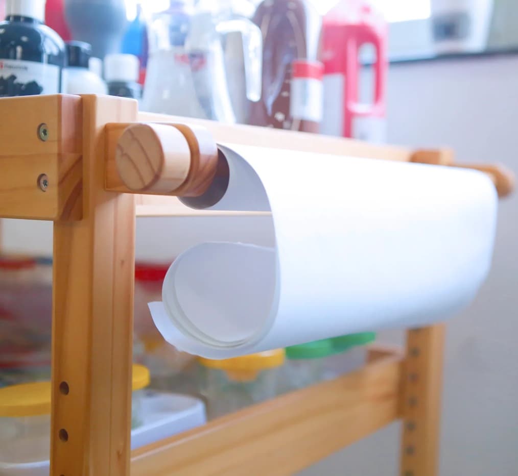 Beleduc Wooden Craft Trolley paper roll end