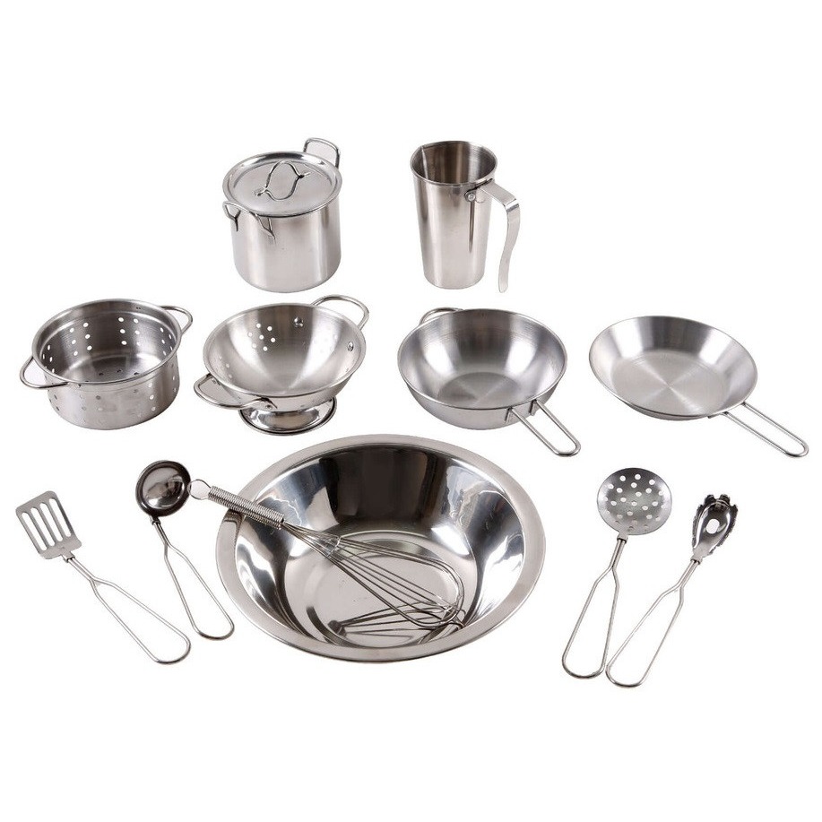 Vivaio Metal Kitchen Cooking Pretend Play Set