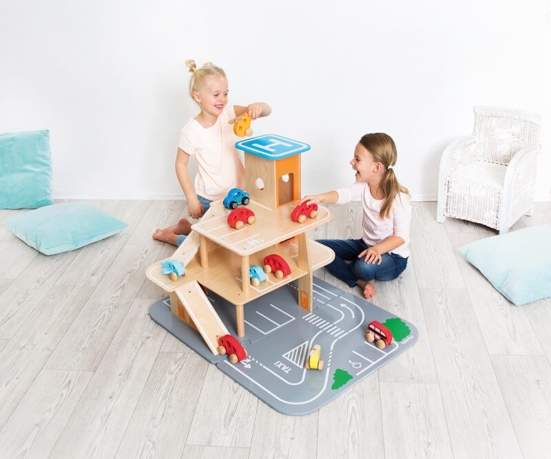 Beleduc Large Wooden Car Garage Large Toy Garage Free Shipping!