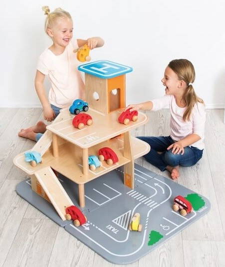 beleduc large car garage and parking play set