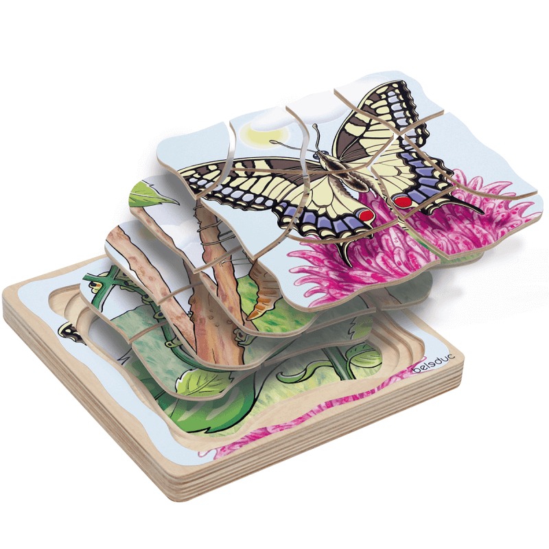 Beleduc Multilayer Puzzle - Life Courses - Butterfly