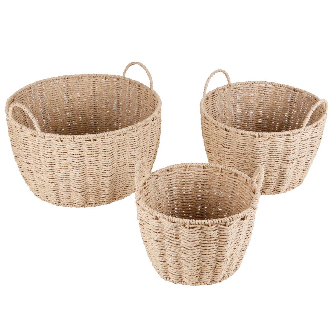 round natural storage baskets