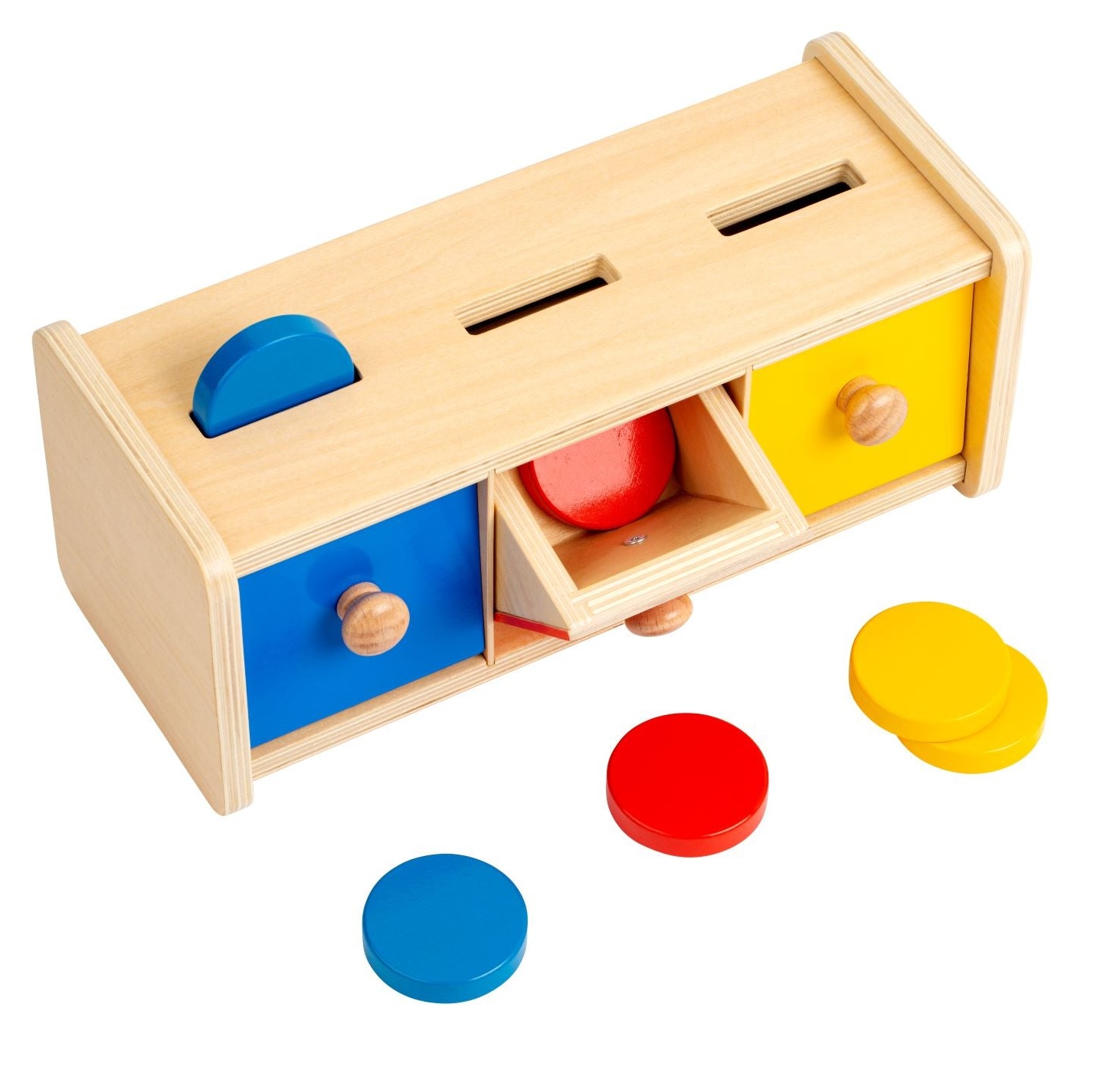 Montessori Slotting Coin Box with Bins Montessori Slotting Coin Box with Bins