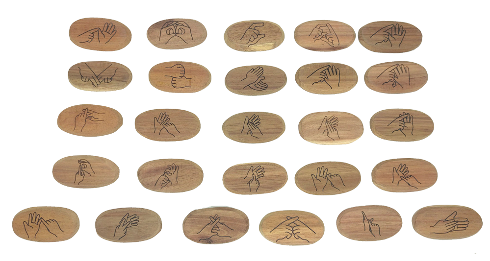Qtoys Sign Language Stones set of 26 Qtoys Sign Language Stones set of 26