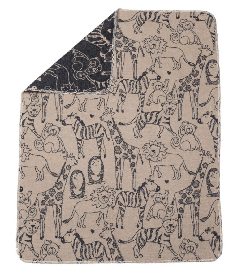 David Fussenegger Beige Safari Animals Juwel Bassinet Blanket David Fussenegger Beige Safari Animals Juwel Bassinet Blanket