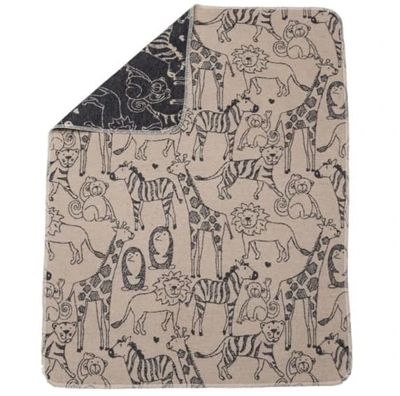 David Fussenegger Beige Safari Animals Juwel Bassinet Blanket