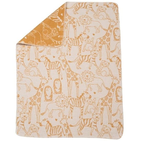 David Fussenegger Gold Safari Animals Juwel Bassinet Blanket