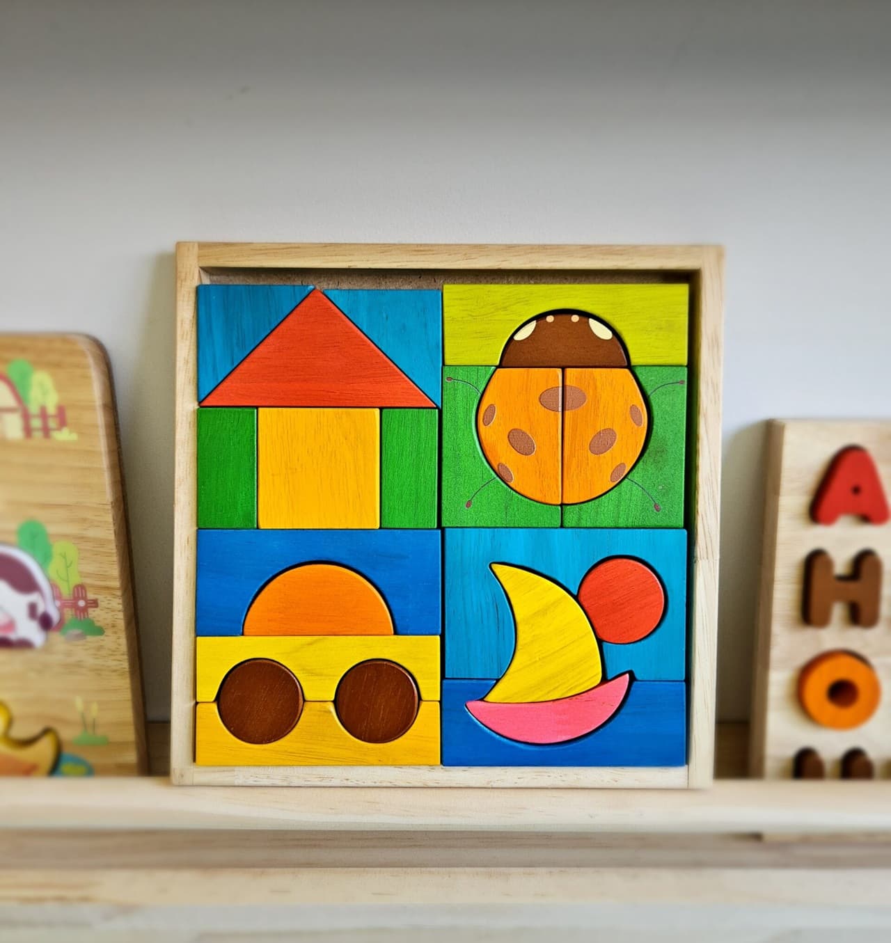 wooden block puzzle for toddlers