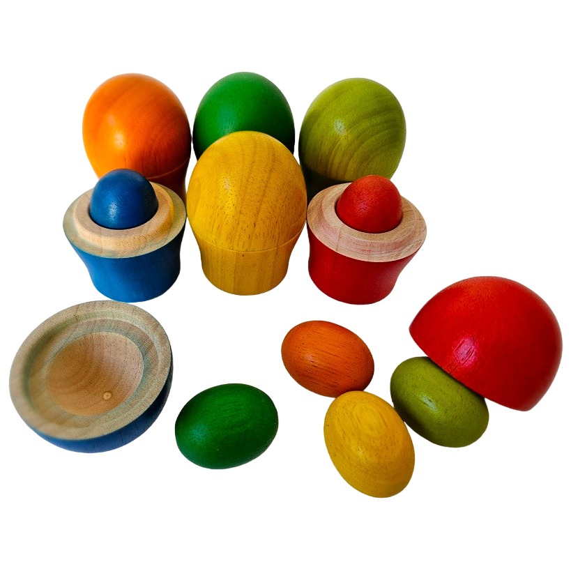 qtoys wooden sorting egg set