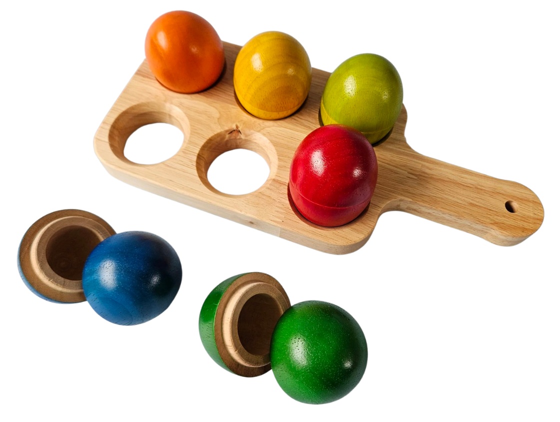 qtoys wooden hollow eggs