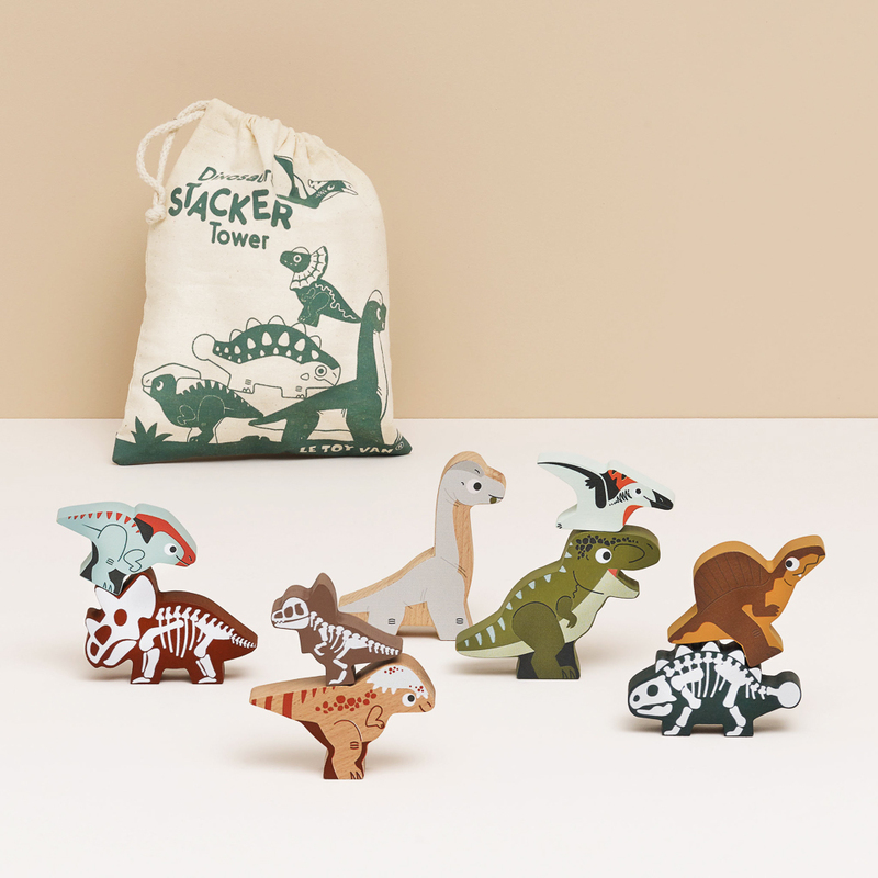 Jurassic Stacking Dinosaurs & Bag - 10 Piece
