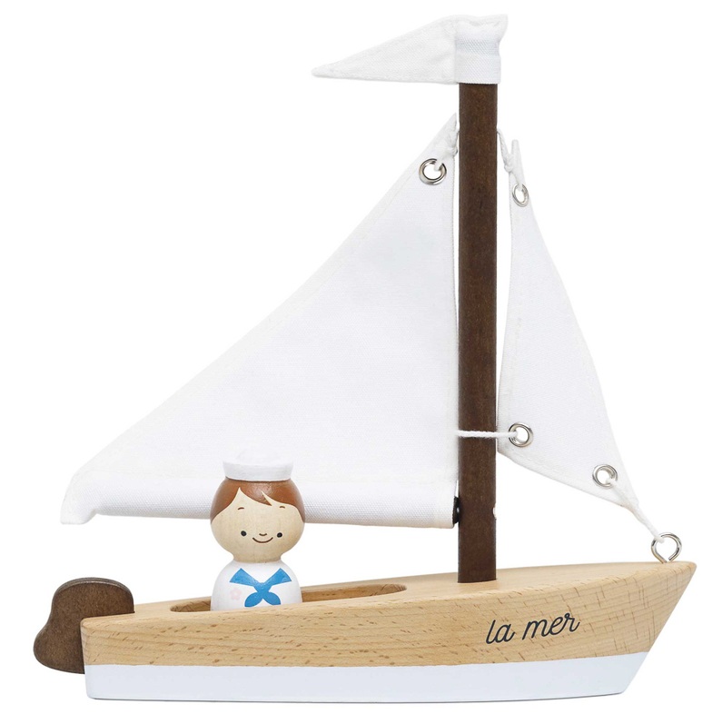 Wooden Sailing Boat & Captain