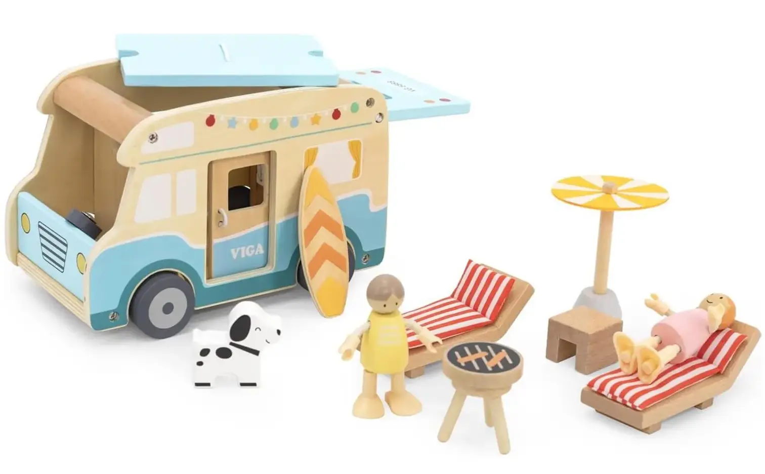 Viga Wooden Camper Van Toy Playset