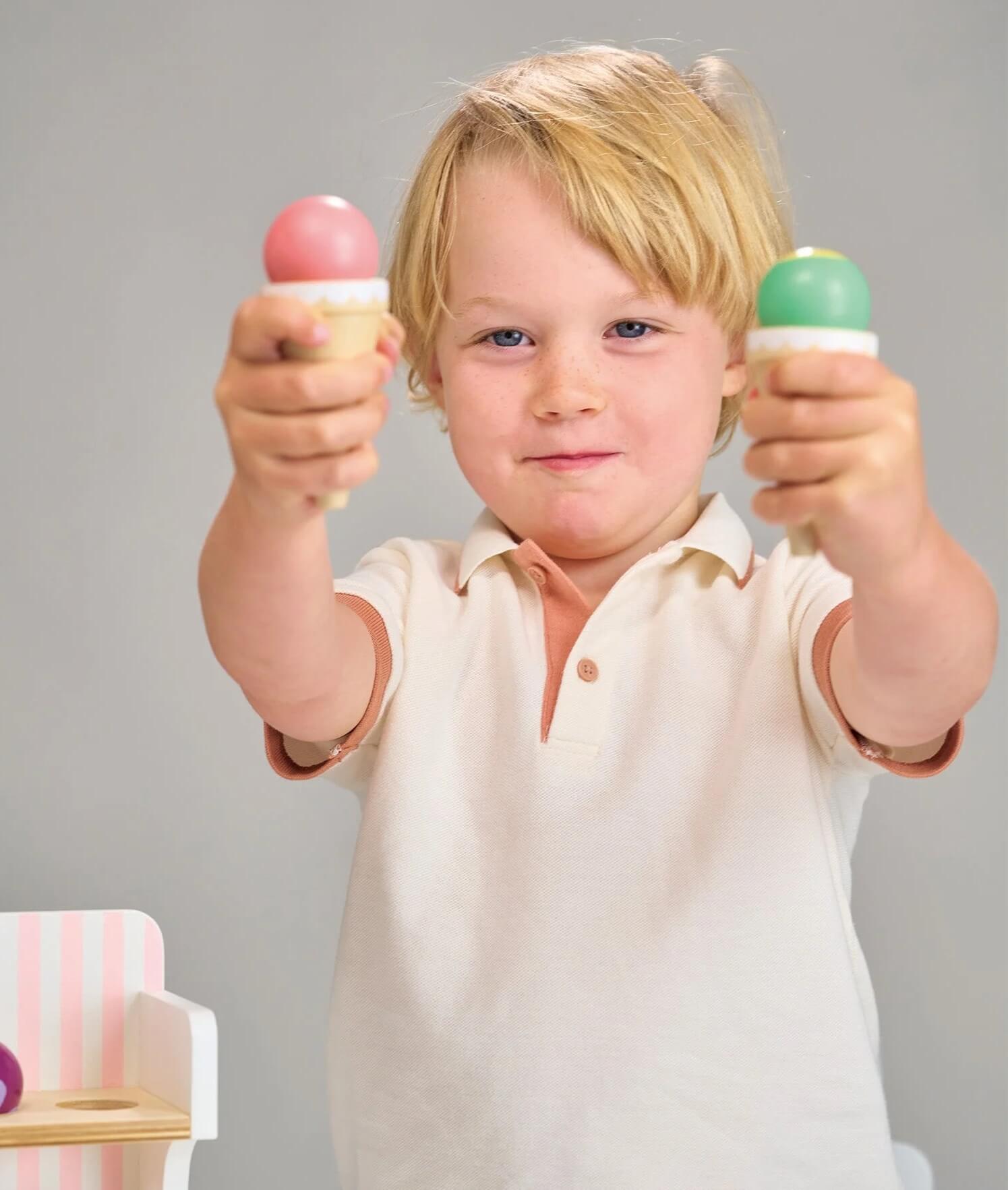 boy with pretend play ice cream scoops boy with pretend play ice cream scoops