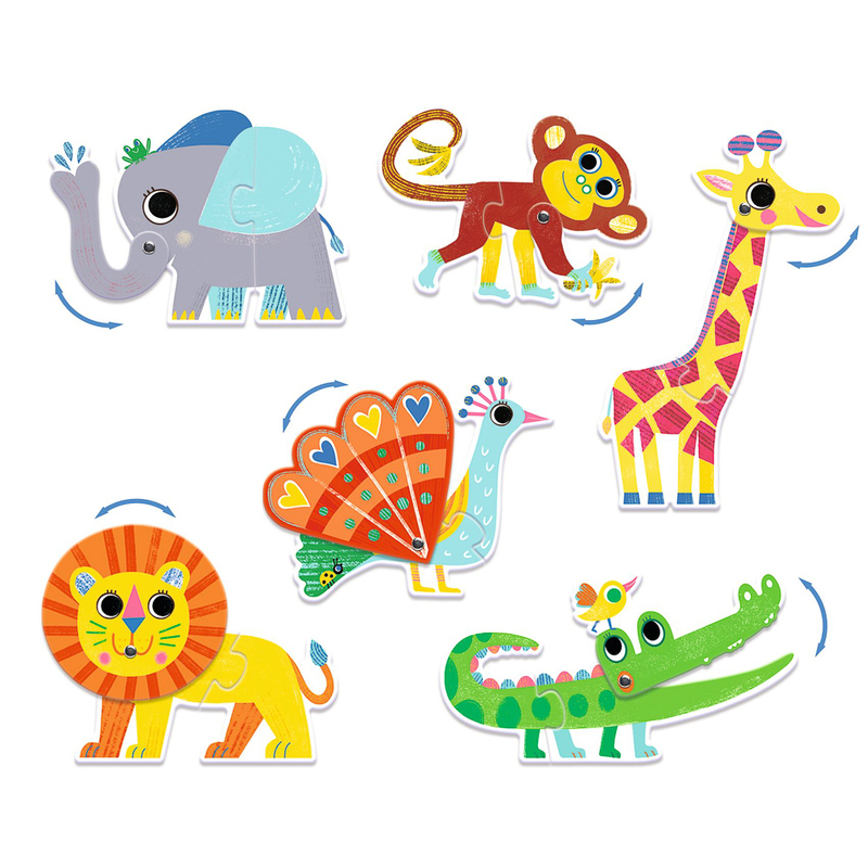 Djeco Duo Animals 12 pc Puzzle 1 Djeco Duo Animals 12 pc Puzzle 1