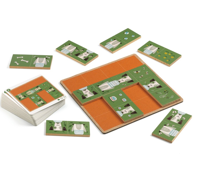 Djeco Dogmino Patience Game with 40 challenges