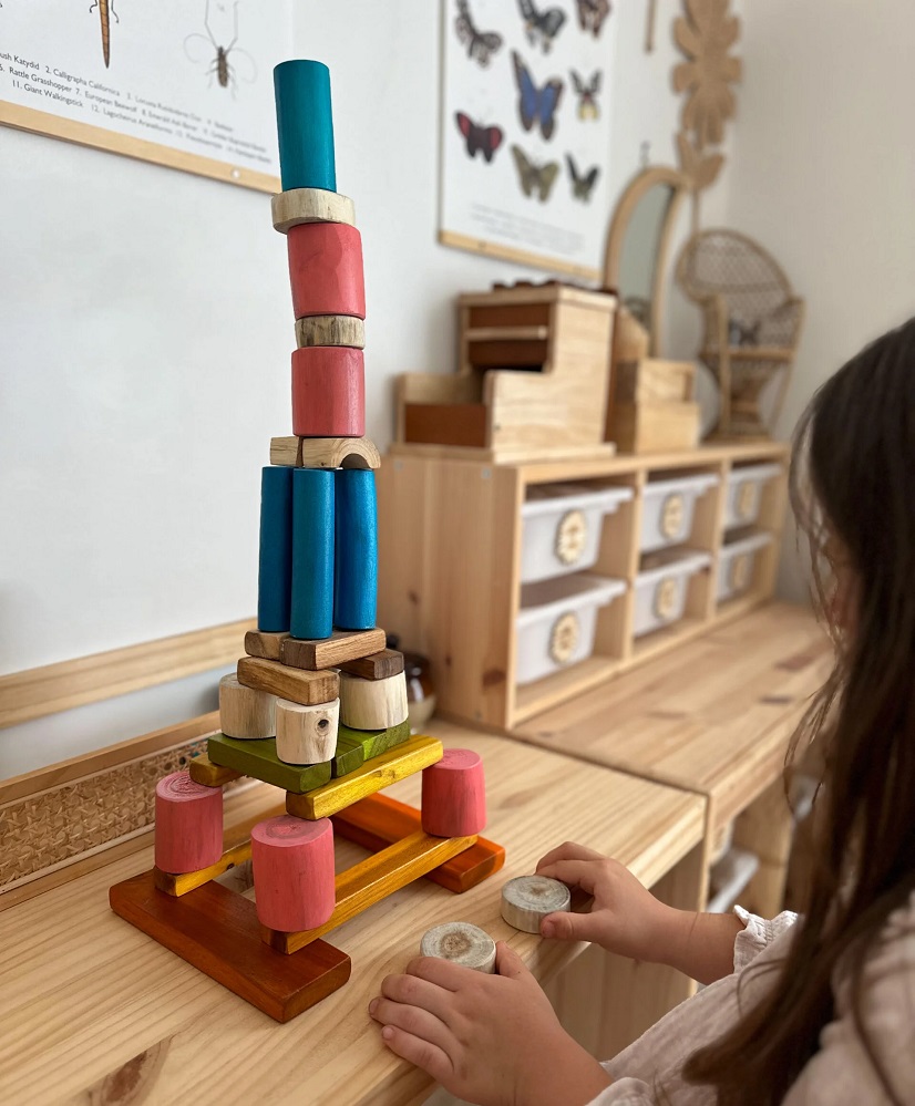 qtoys colourful natural wooden tree blocks qtoys colourful natural wooden tree blocks