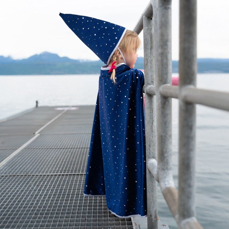 Great Pretenders Blue & Silver Sparkle Wizard Cape & Hat - image 2