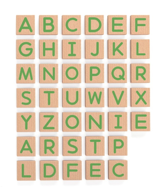 Viga Wooden Magnetic Alphabet Uppercase Letters 40pc Set