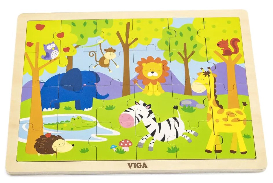 Viga Wooden Jigsaw Puzzle - Safari Animals