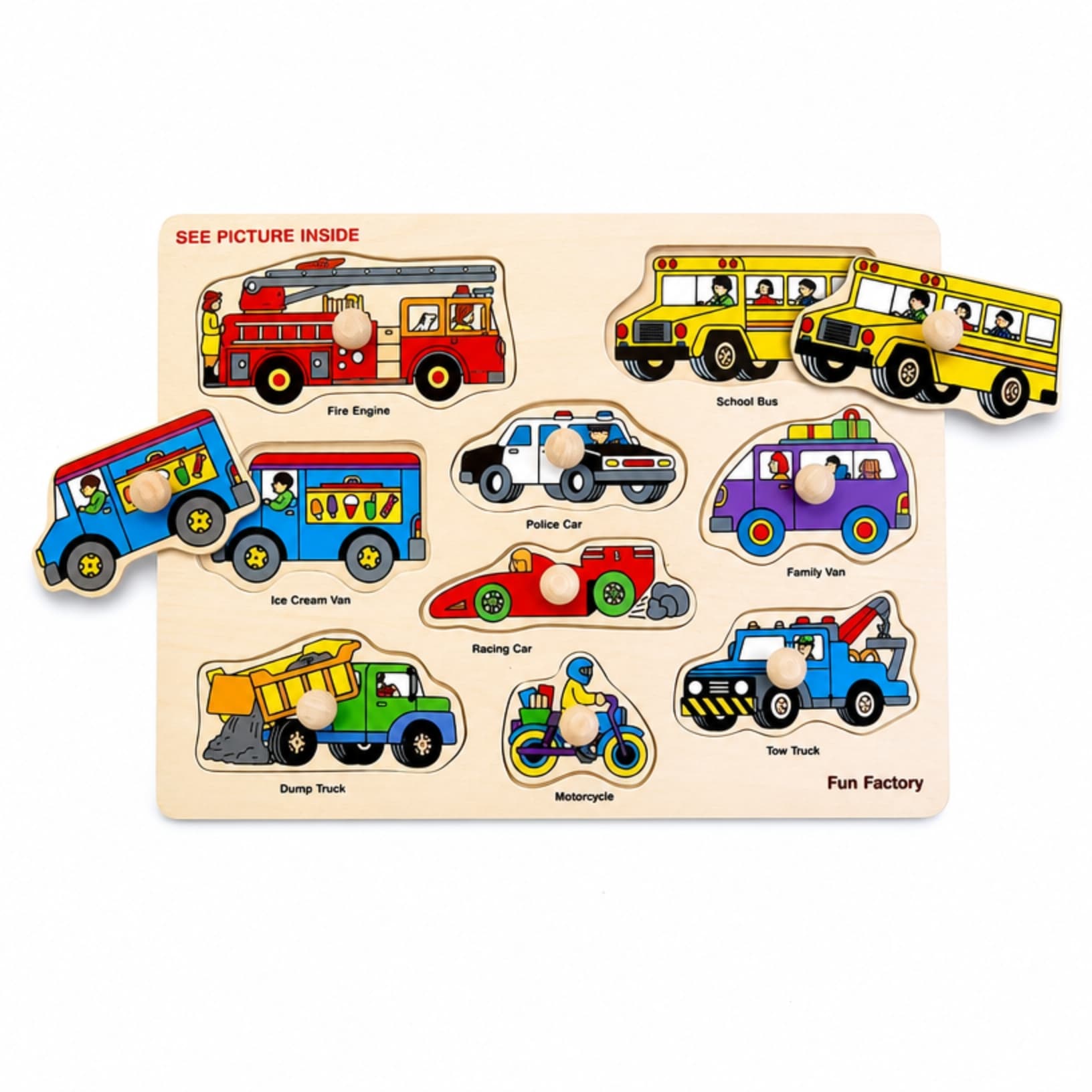 Fun Factory Vehicles Puzzle with Knobs