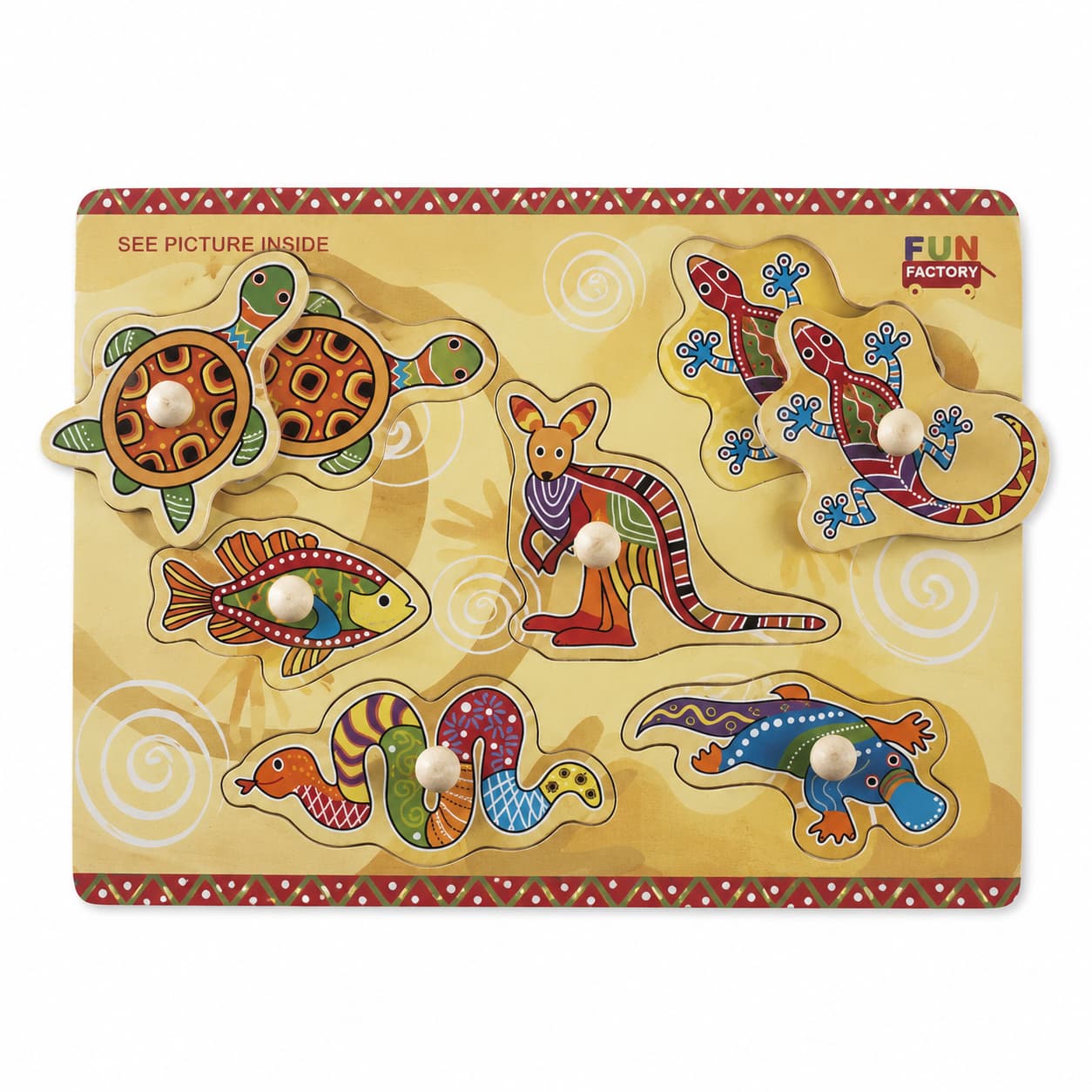 Fun Factory Aboriginal Art Puzzle with Knobs 