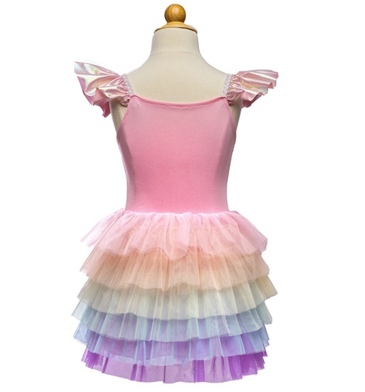 Rainbow Ruffle Tutu Dress back Rainbow Ruffle Tutu Dress back