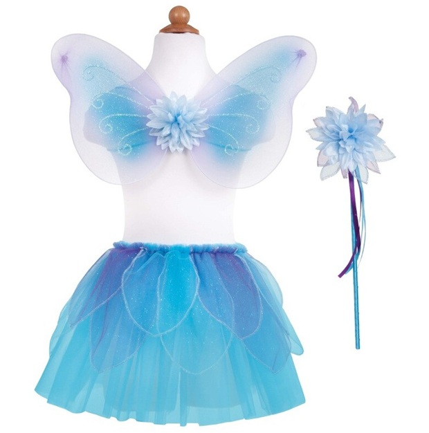 Great Pretenders Costume Set Blue Fancy Flutter Skirt with Wings & Wand Great Pretenders Costume Set Blue Fancy Flutter Skirt with Wings & Wand
