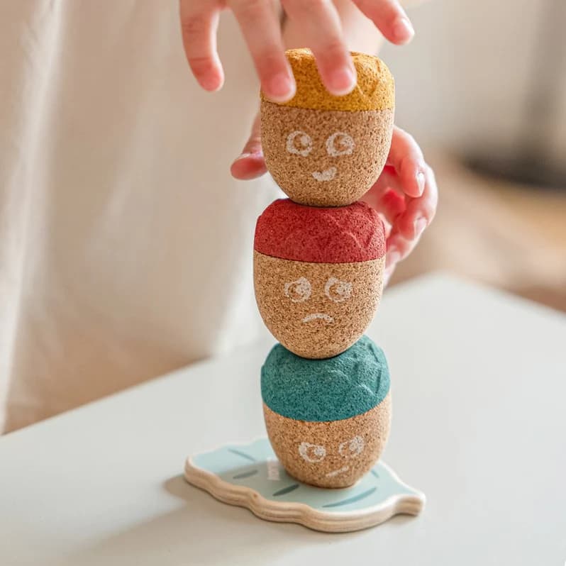 korko magical stacking acorns cork toy