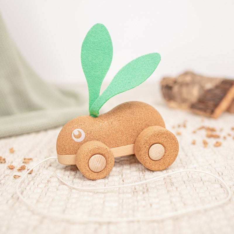 Korko Hopping Bunny Pull Along Cork Toy - image 2