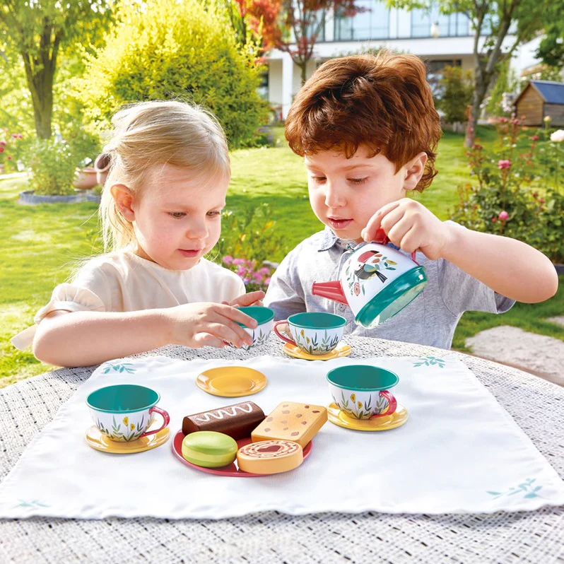 hape afternoon tea and biscuits pretend play set