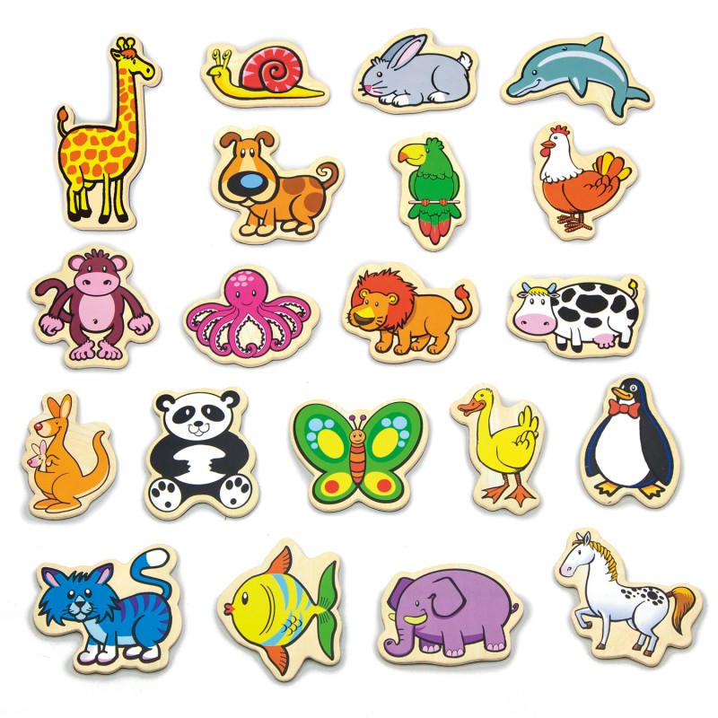 fun factory wooden magnetic animals