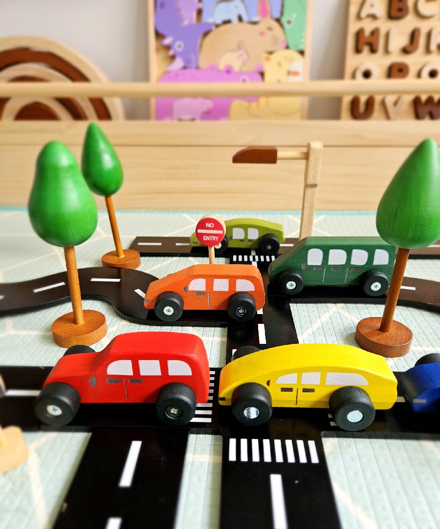 qtoys colourful wooden car set qtoys colourful wooden car set