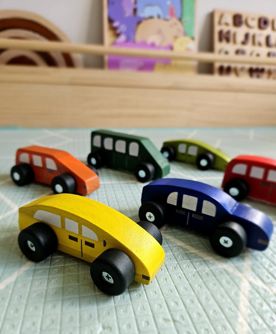 colourful wooden toy car set colourful wooden toy car set