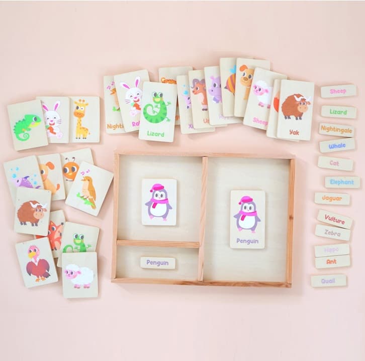 Qtoys Montessori Animal Card Learning Set