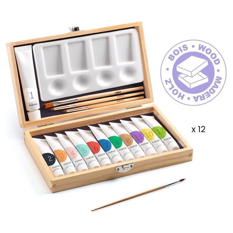 Djeco Artist's Box with 12 Gouaches Tubes - image 2