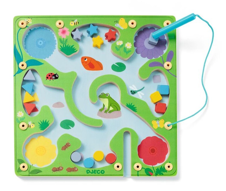 Djeco Wooden FroggyMaze with magnetic pen Djeco Wooden FroggyMaze with magnetic pen