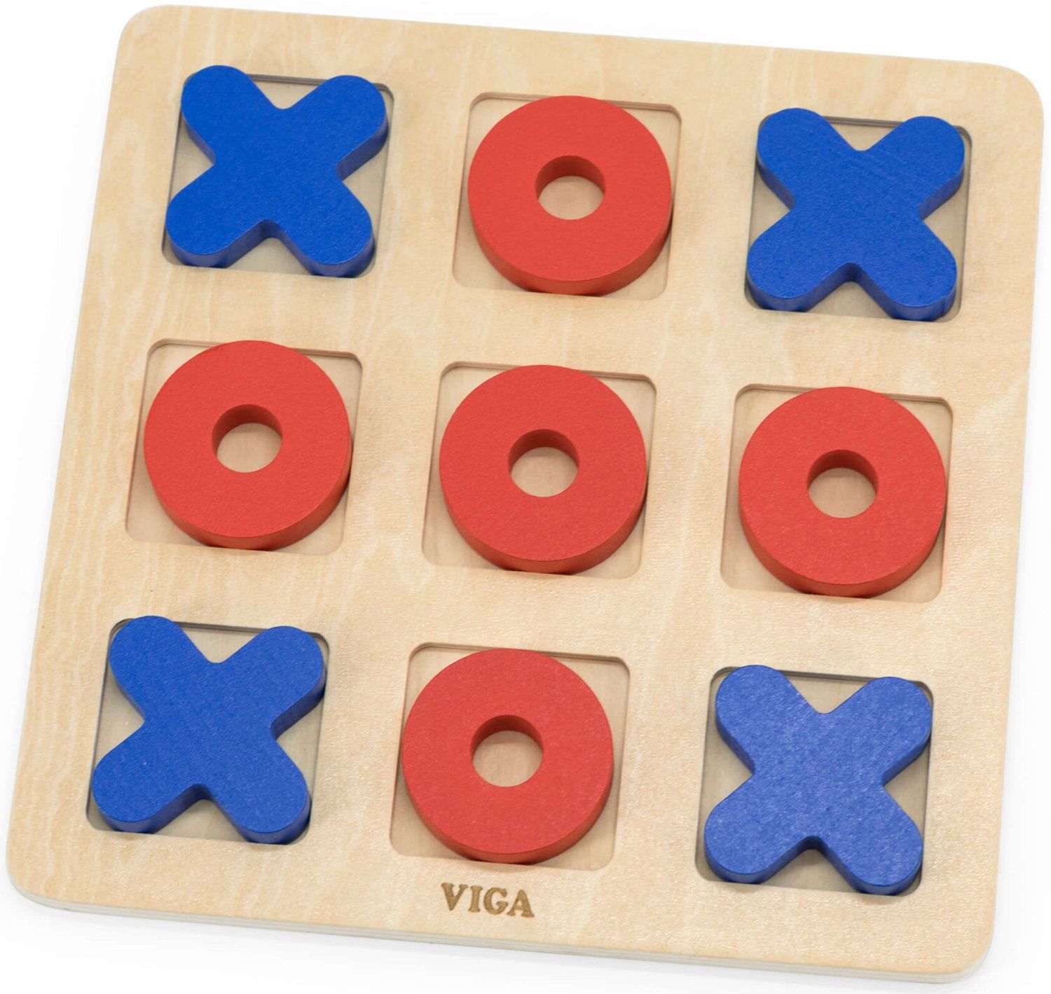 viga kids wooden game tic tac toe