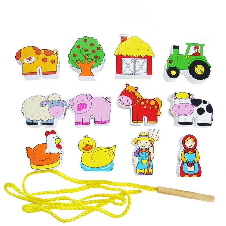 lacing toy farm set