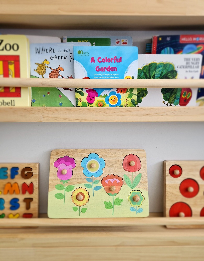 Qtoys Flower Garden Puzzle and Book Set 2
