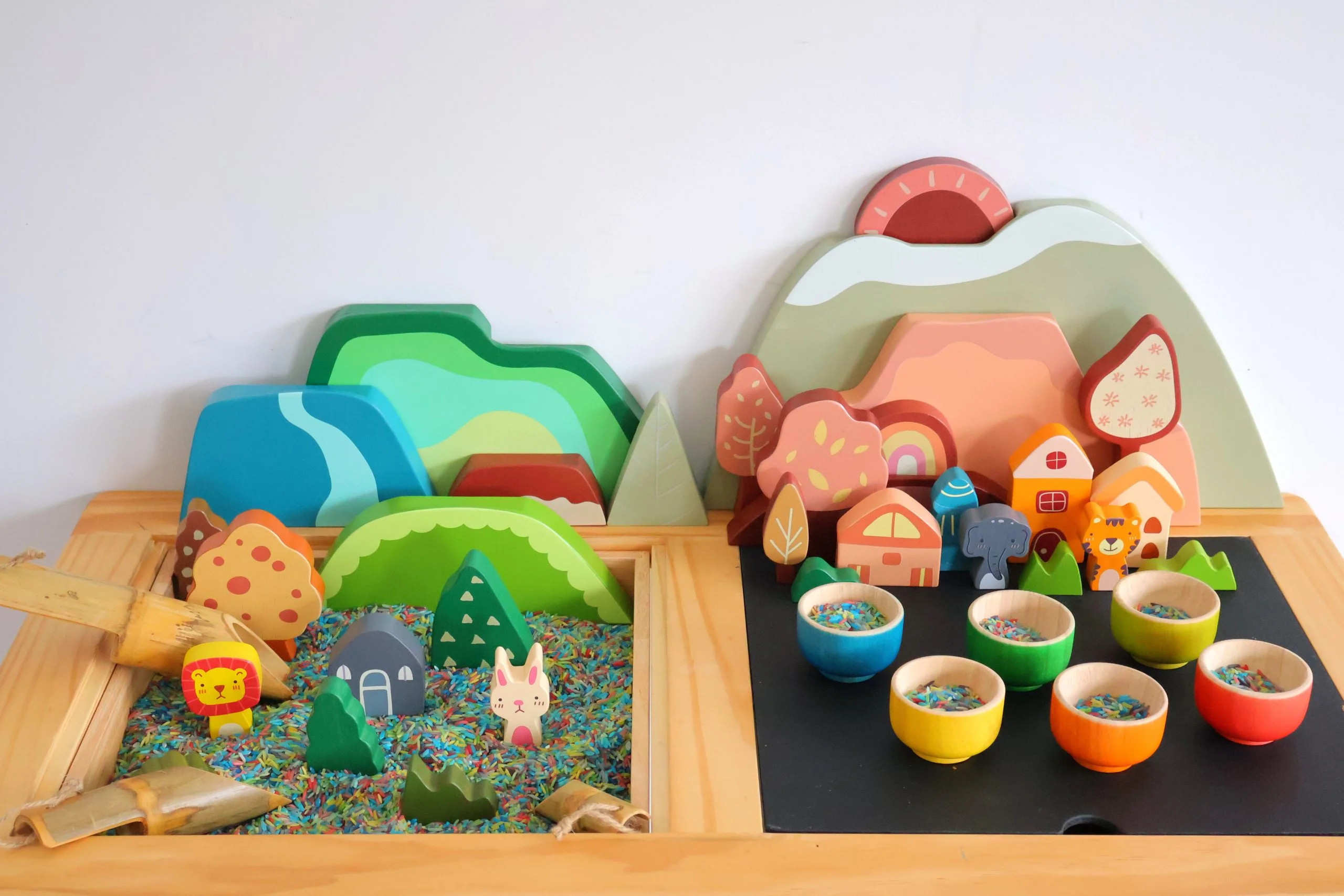 animal and forest nature wooden pieces
